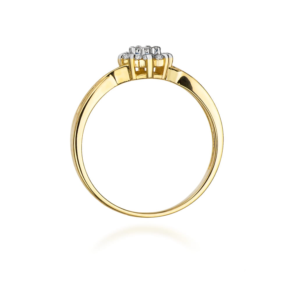 Pierścionek Diament 0,10ct żółte złoto 3 Pierścionek Diament 0,10ct żółte złoto - obrazek 3