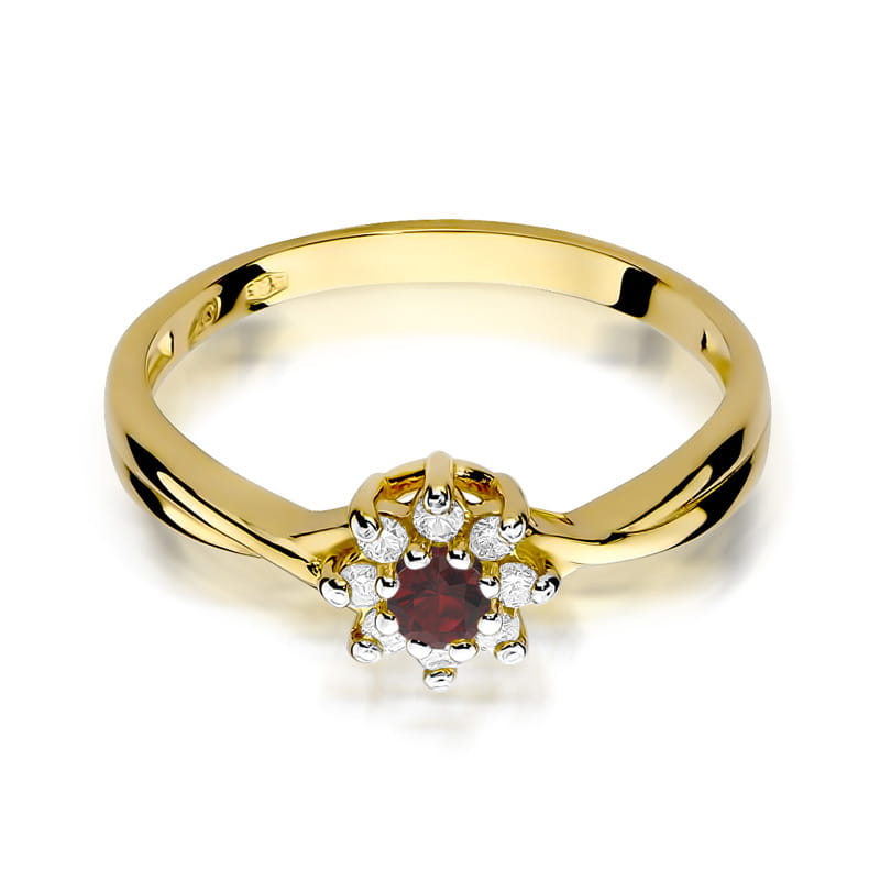 Pierścionek Rubin 0,15ct żółte złoto 2 15ct żółte złoto Jubiler Kraków BigDIAMOND