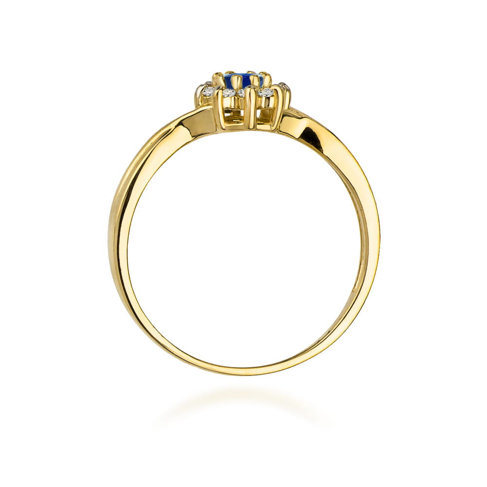 Pierścionek Szafir 0,15ct żółte złoto 3 Pierścionek Szafir 0,15ct żółte złoto - obrazek 3