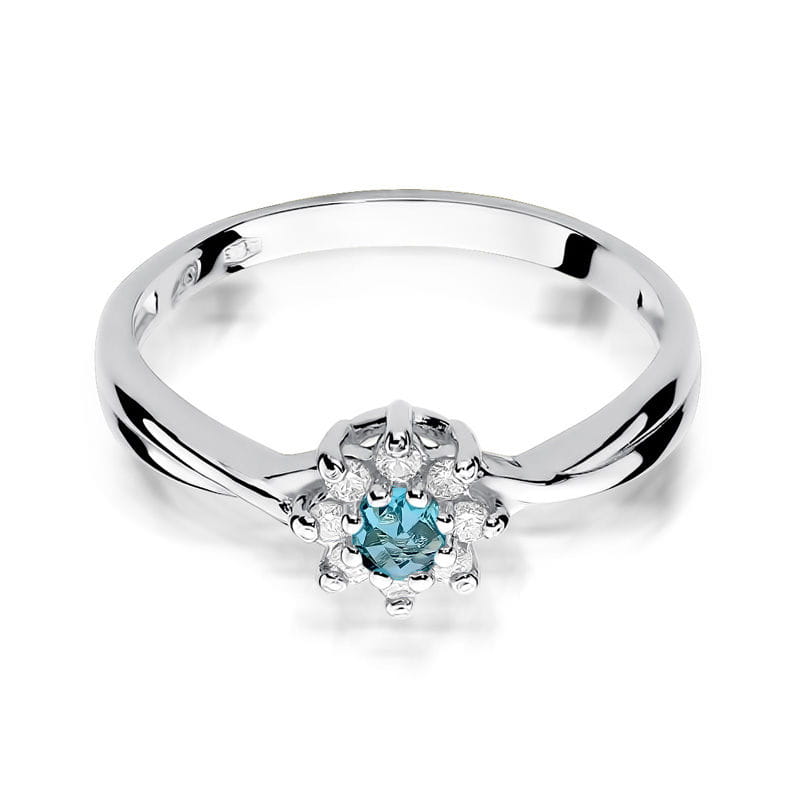 Pierścionek Topaz 0,15ct białe złoto 2 15ct białe złoto Jubiler Kraków BigDIAMOND