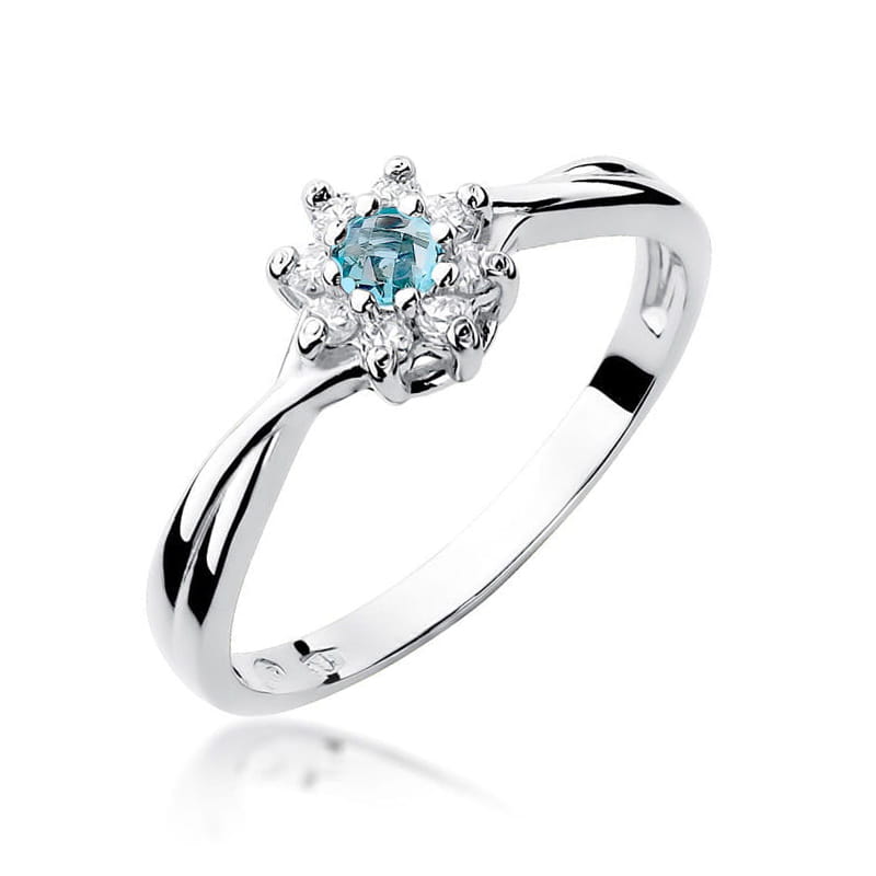 Pierścionek Topaz 0,15ct białe złoto 1 Pierścionek W072 Topaz 0