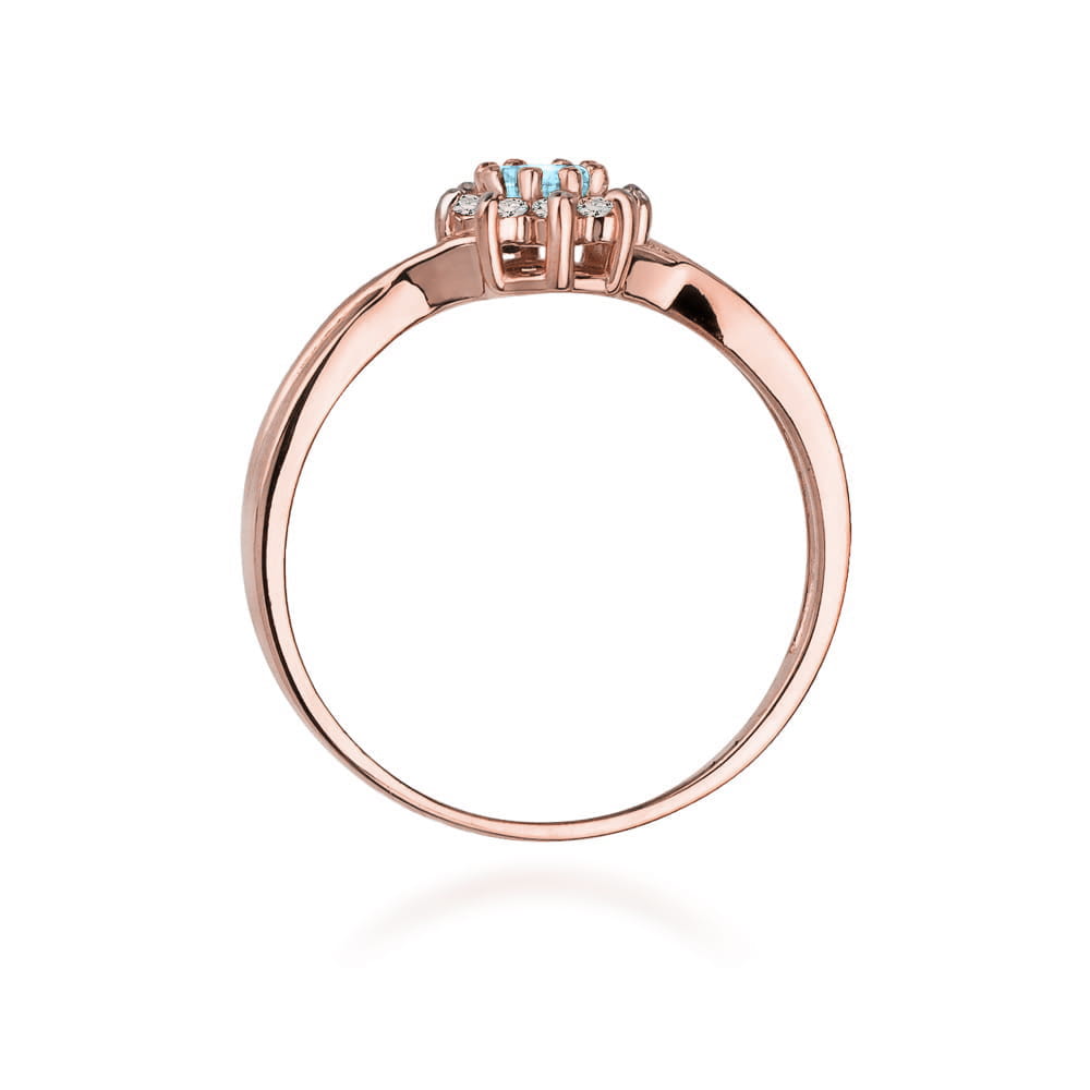 Pierścionek Topaz 0,15ct różowe złoto 3 Pierścionek Topaz 0,15ct różowe złoto - obrazek 3