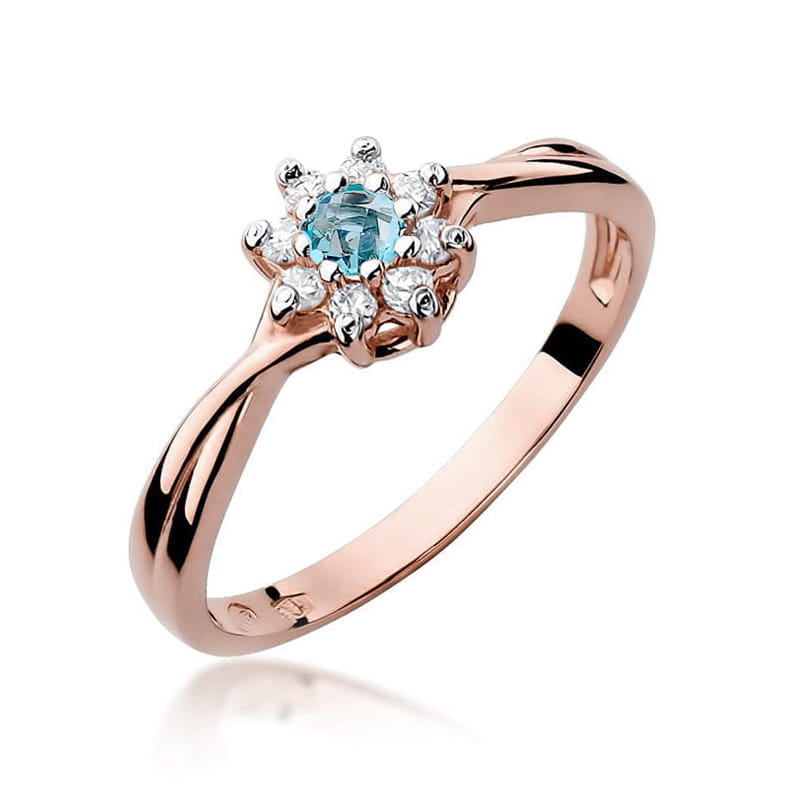 Pierścionek Topaz 0,15ct różowe złoto 1 Pierścionek W072 Topaz 0