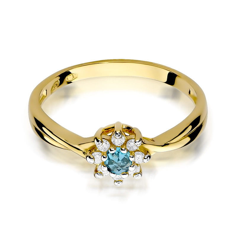 Pierścionek Topaz 0,15ct żółte złoto 2 15ct żółte złoto Jubiler Kraków BigDIAMOND