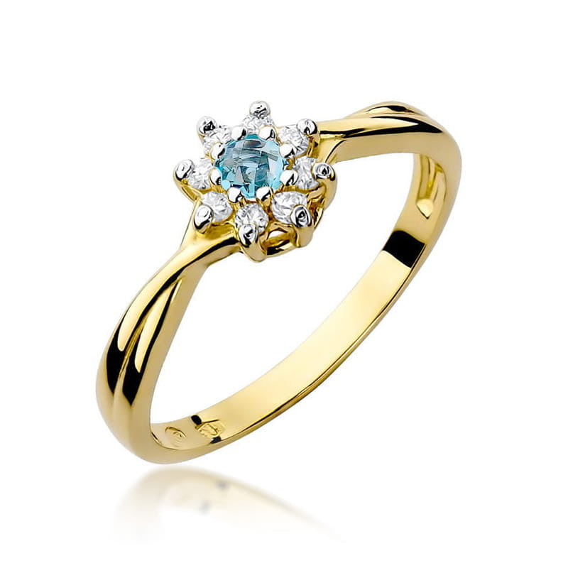 Pierścionek Topaz 0,15ct żółte złoto 1 Pierścionek W072 Topaz 0