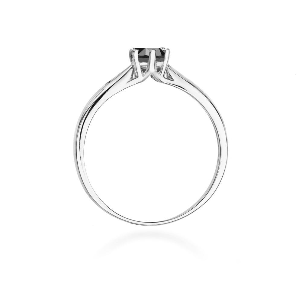 Pierścionek Czarny Diament 0,50ct białe złoto 3 Pierścionek Czarny Diament 0,50ct białe złoto - obrazek 3