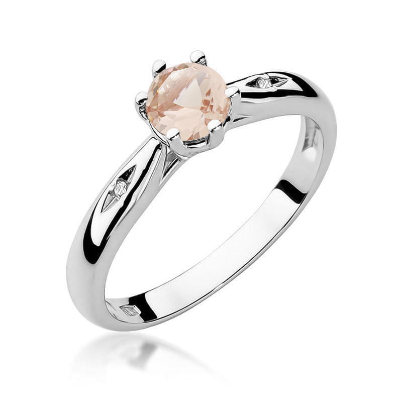 Pierścionek Morganit 0,40ct białe złoto 1 Pierścionek W074 Morganit 0