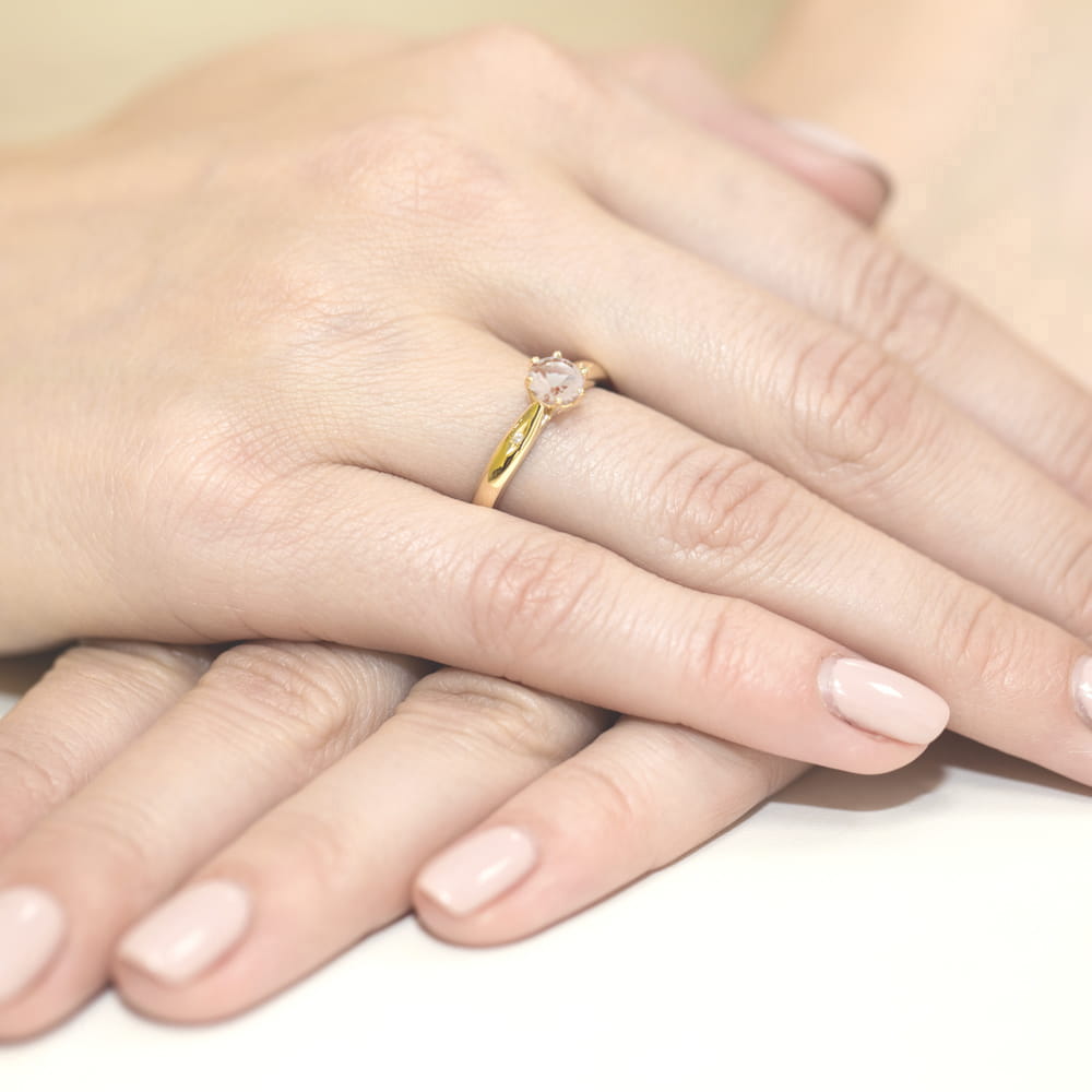 Pierścionek Morganit 0,40ct żółte złoto 4 Pierścionek Morganit 0,40ct żółte złoto - obrazek 4