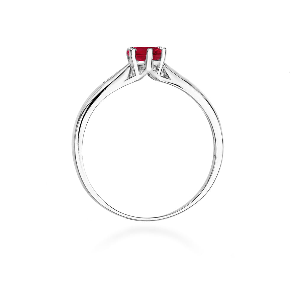 Pierścionek Rubin 0,60ct białe złoto 3 Pierścionek Rubin 0,60ct białe złoto - obrazek 3
