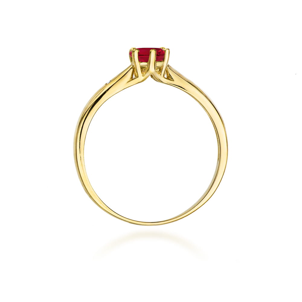 Pierścionek Rubin 0,60ct żółte złoto 3 Pierścionek Rubin 0,60ct żółte złoto - obrazek 3