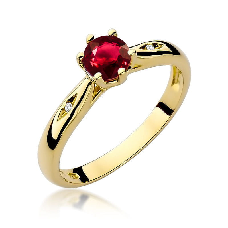 Pierścionek Rubin 0,60ct żółte złoto 1 Pierścionek W074 Rubin 0