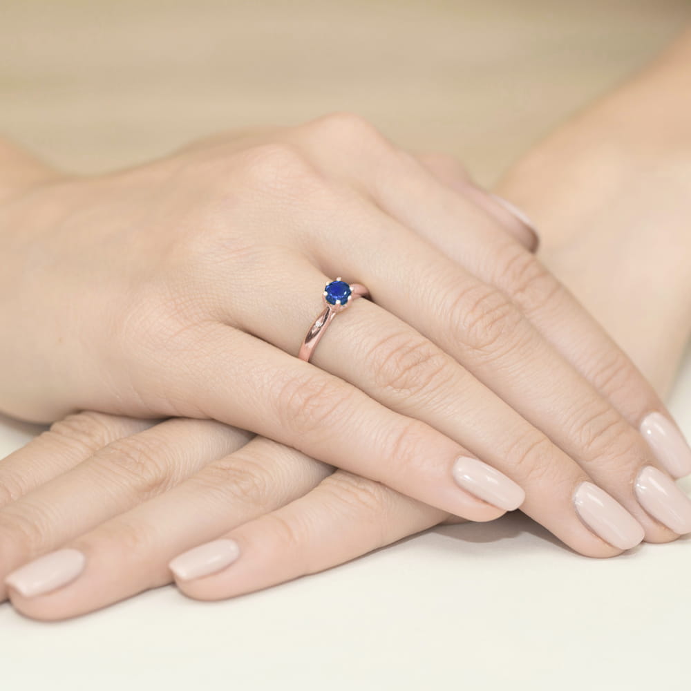 Pierścionek Szafir 0,50ct różowe złoto 4 Pierścionek Szafir 0,50ct różowe złoto - obrazek 4
