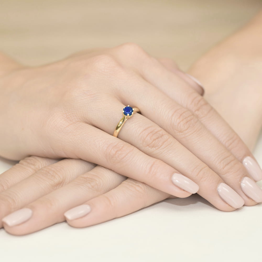 Pierścionek Szafir 0,50ct żółte złoto 4 Pierścionek Szafir 0,50ct żółte złoto - obrazek 4