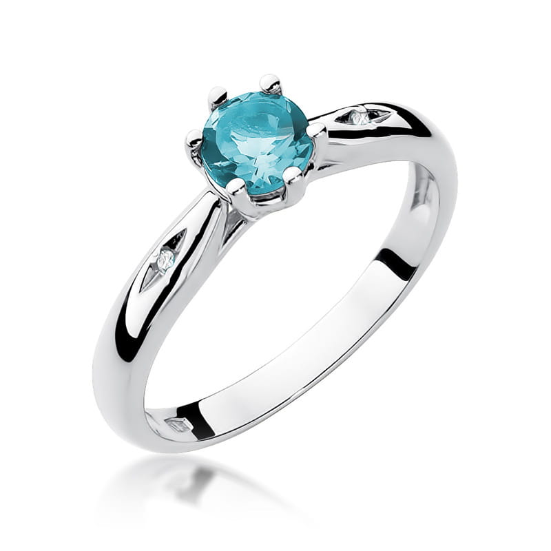 Pierścionek Topaz 0,50ct białe złoto 1 Pierścionek W074 Topaz 0