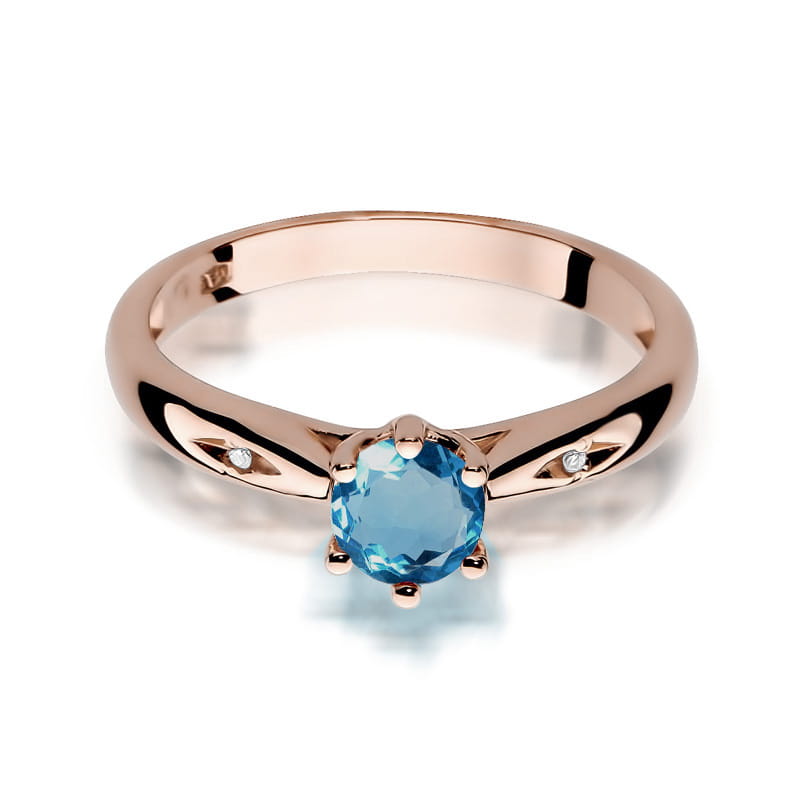 Pierścionek Topaz London Blue 0,50ct różowe złoto 2 50ct różowe złoto Jubiler Kraków BigDIAMOND
