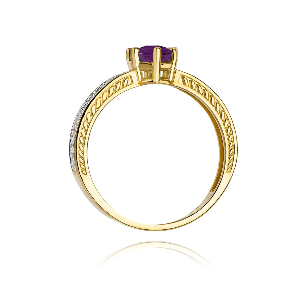 Pierścionek Ametyst 0,50ct żółte złoto 3 Pierścionek Ametyst 0,50ct żółte złoto - obrazek 3