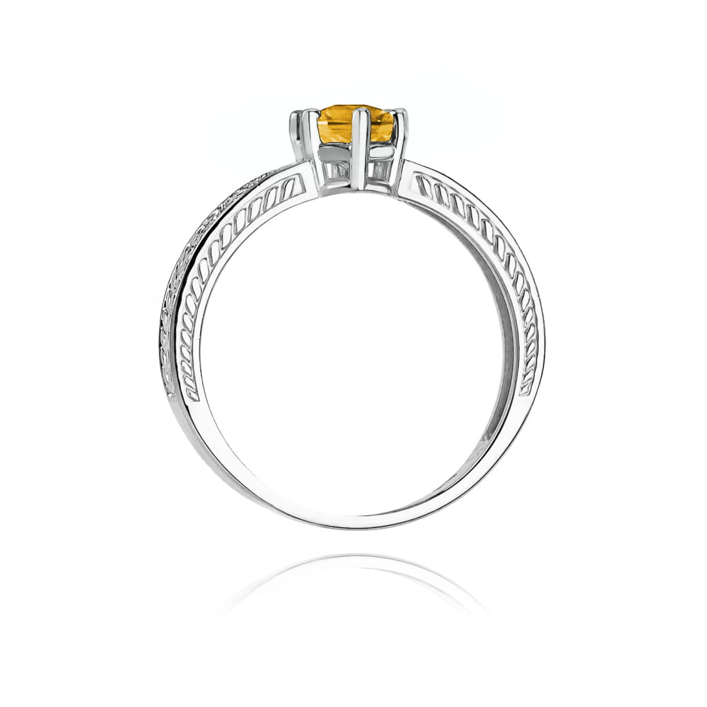 Pierścionek Cytryn 0,50ct białe złoto 3 Pierścionek Cytryn 0,50ct białe złoto - obrazek 3