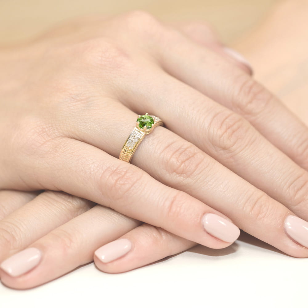 Pierścionek Oliwin 0,60ct żółte złoto 4 Pierścionek Oliwin 0,60ct żółte złoto - obrazek 4