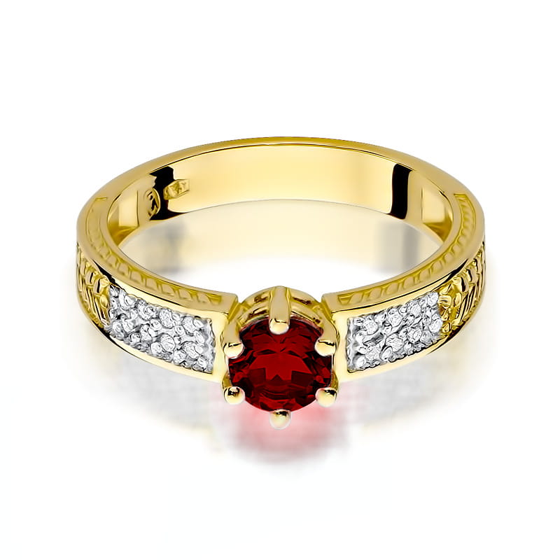 Pierścionek Rubin 0,60ct żółte złoto 2 60ct żółte złoto Jubiler Kraków BigDIAMOND