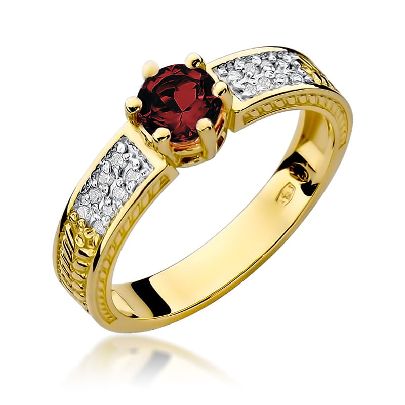 Pierścionek Rubin 0,60ct żółte złoto 1 Pierścionek W075 Rubin 0