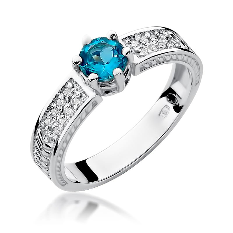 Pierścionek Topaz 0,50ct białe złoto 1 Pierścionek W075 Topaz 0