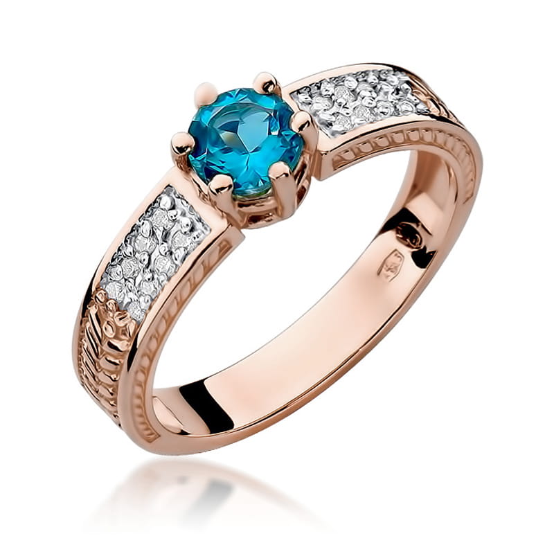 Pierścionek Topaz 0,50ct różowe złoto 1 Pierścionek W075 Topaz 0