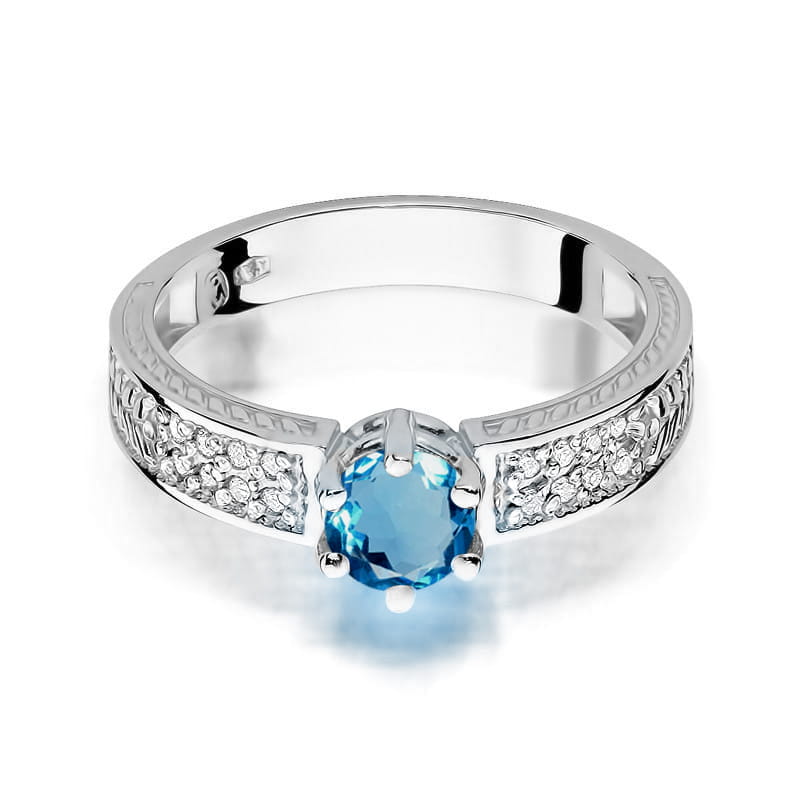 Pierścionek Topaz London Blue 0,50ct białe złoto 2 50ct białe złoto Jubiler Kraków BigDIAMOND