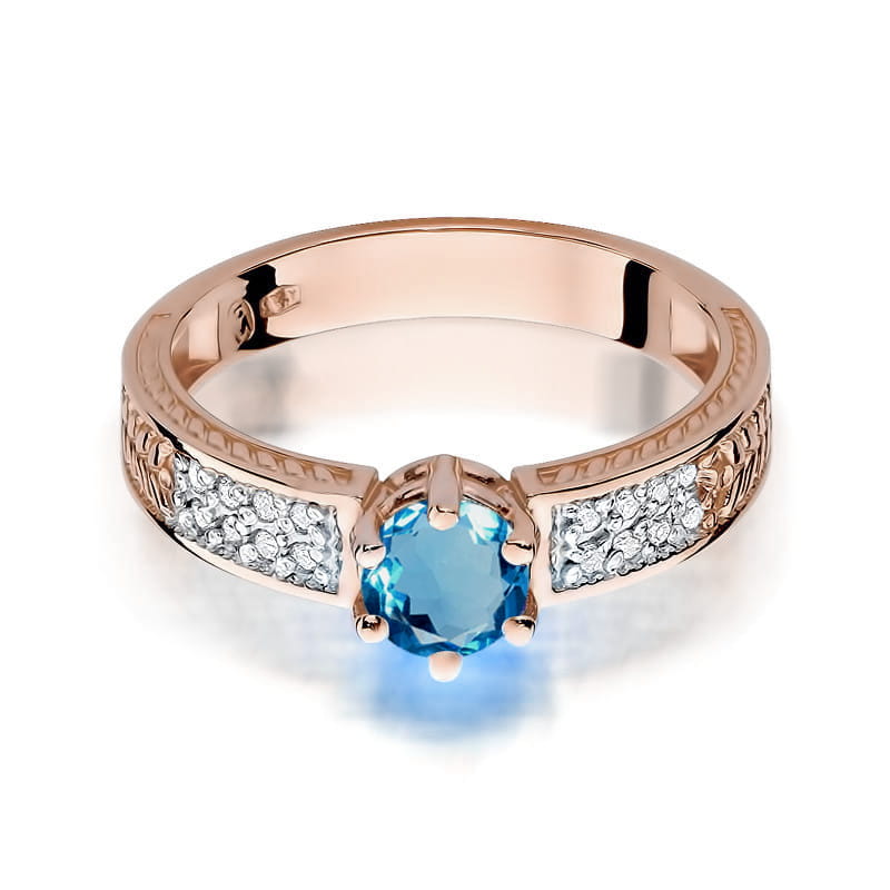 Pierścionek Topaz London Blue 0,50ct różowe złoto 2 50ct różowe złoto Jubiler Kraków BigDIAMOND