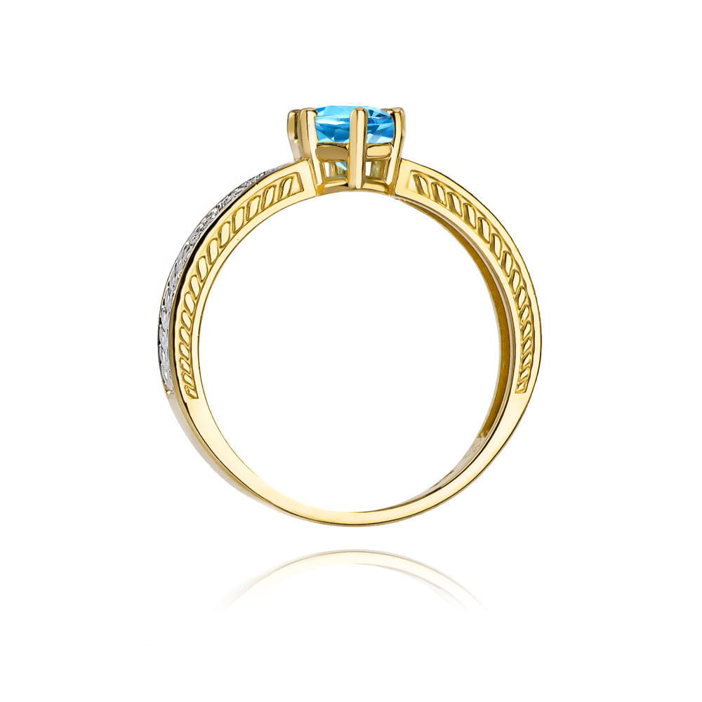 Pierścionek Topaz London Blue 0,50ct żółte złoto 3 Pierścionek Topaz London Blue 0,50ct żółte złoto - obrazek 3