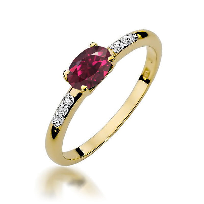Pierścionek Rodolit 0,50ct żółte złoto 1 Pierścionek W077 Rodolit 0