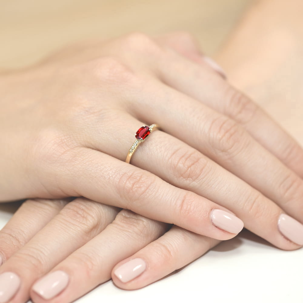 Pierścionek Rubin 0,60ct żółte złoto 4 Pierścionek Rubin 0,60ct żółte złoto - obrazek 4