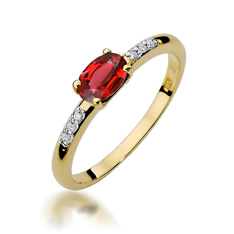 Pierścionek Rubin 0,60ct żółte złoto 1 Pierścionek W077 Rubin 0