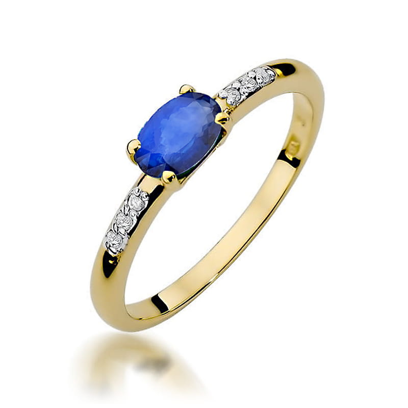 Pierścionek Szafir 0,70ct żółte złoto 1 Pierścionek W077 Szafir 0