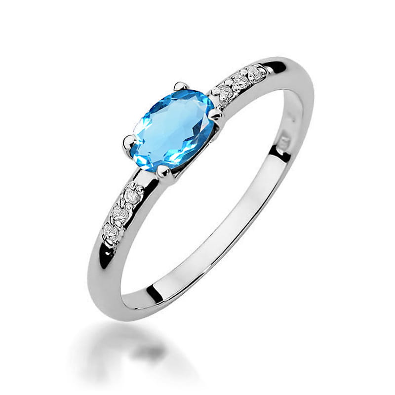 Pierścionek Topaz 0,50ct białe złoto 1 Pierścionek W077 Topaz 0