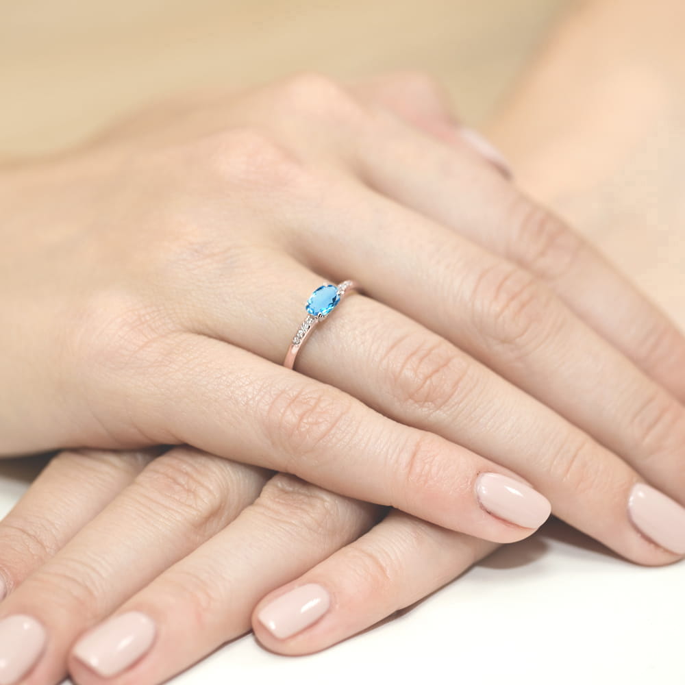 Pierścionek Topaz 0,50ct różowe złoto 4 Pierścionek Topaz 0,50ct różowe złoto - obrazek 4