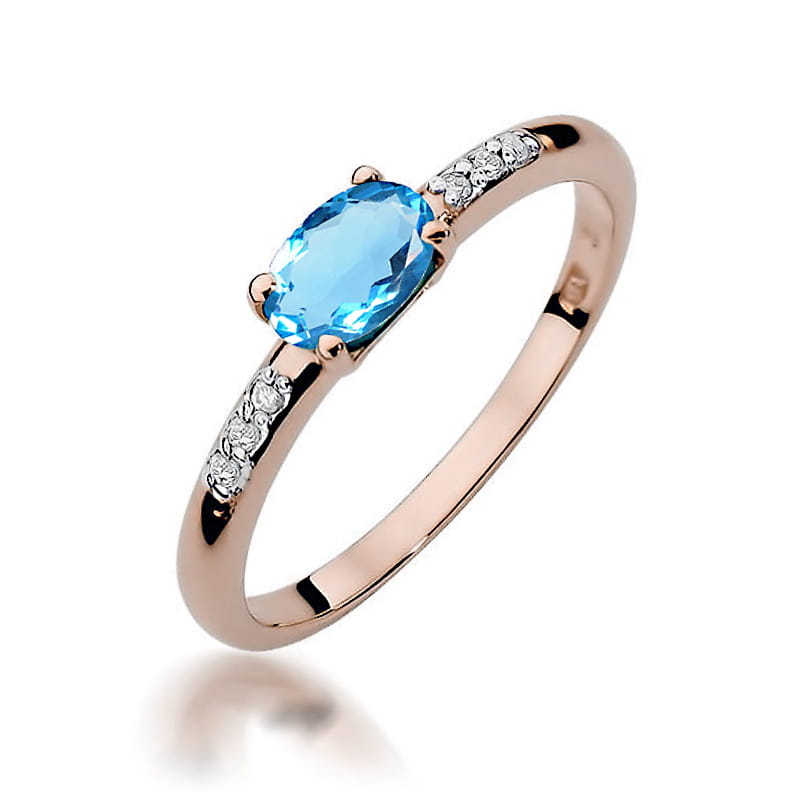Pierścionek Topaz 0,50ct różowe złoto 1 Pierścionek W077 Topaz 0