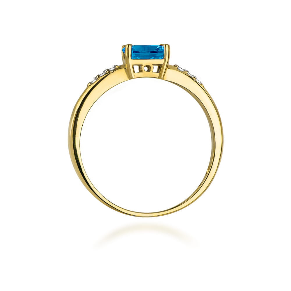 Pierścionek Topaz London Blue 0,50ct żółte złoto 3 Pierścionek Topaz London Blue 0,50ct żółte złoto - obrazek 3