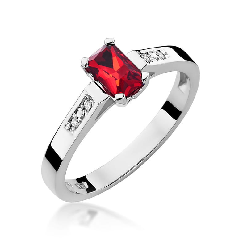 Pierścionek Rubin 0,80ct białe złoto 1 Pierścionek W078 Rubin 0