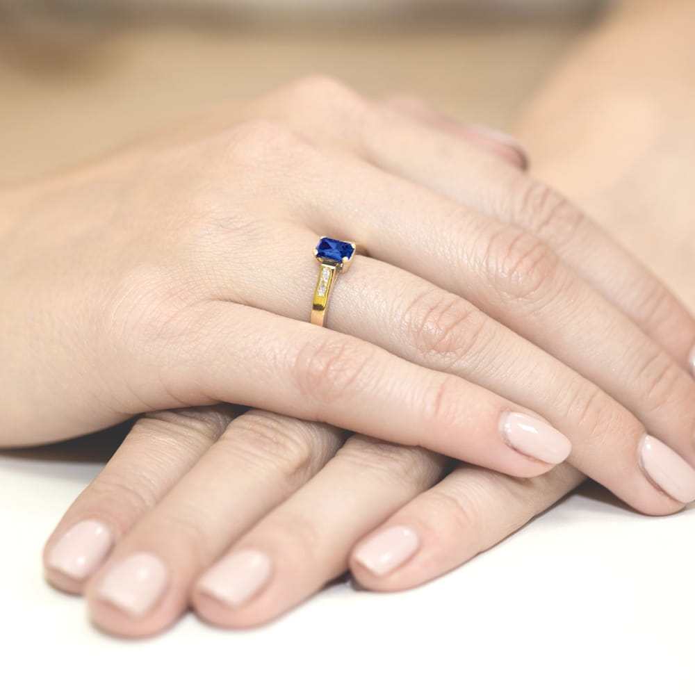 Pierścionek Szafir 0,60ct żółte złoto 4 Pierścionek Szafir 0,60ct żółte złoto - obrazek 4