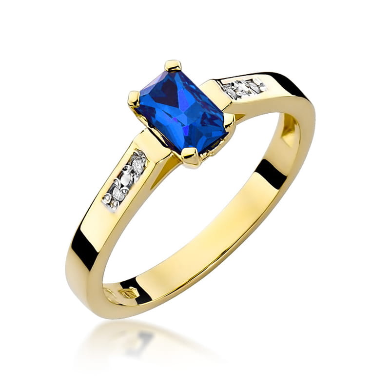 Pierścionek Szafir 0,60ct żółte złoto 1 Pierścionek W078 Szafir 0