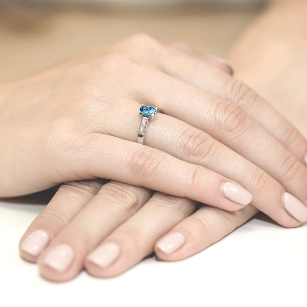 Pierścionek Topaz 0,65ct białe złoto 4 Pierścionek Topaz 0,65ct białe złoto - obrazek 4