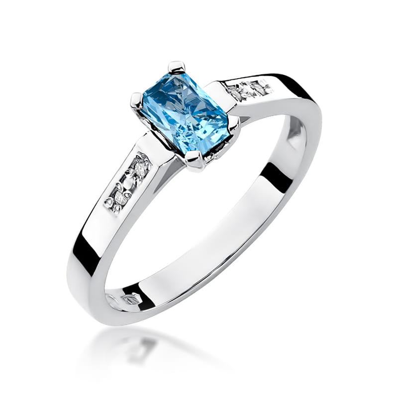 Pierścionek Topaz 0,65ct białe złoto 1 Pierścionek W078 Topaz 0
