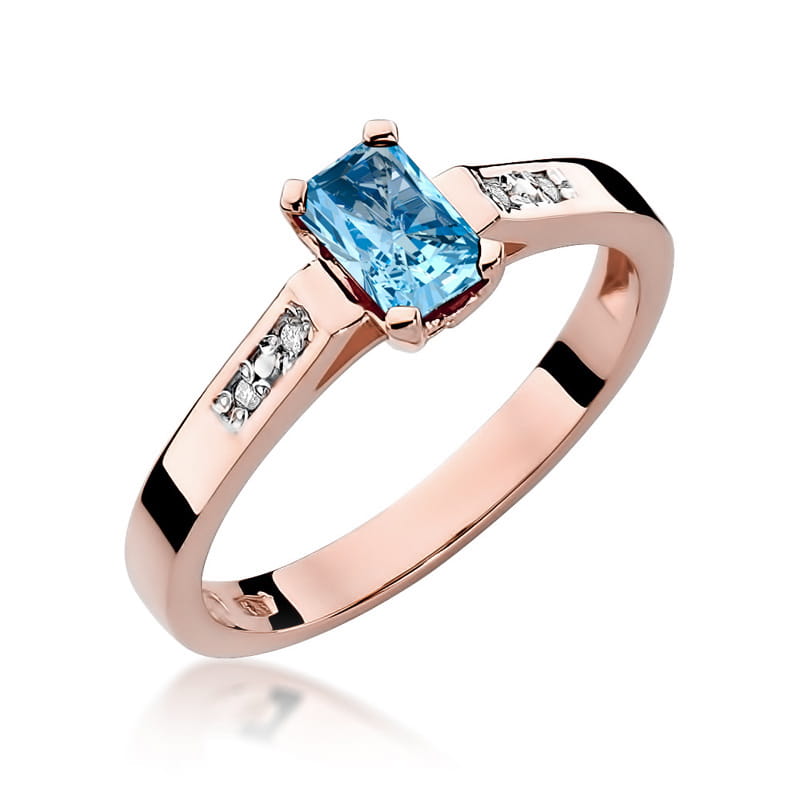 Pierścionek Topaz 0,65ct różowe złoto 1 Pierścionek W078 Topaz 0