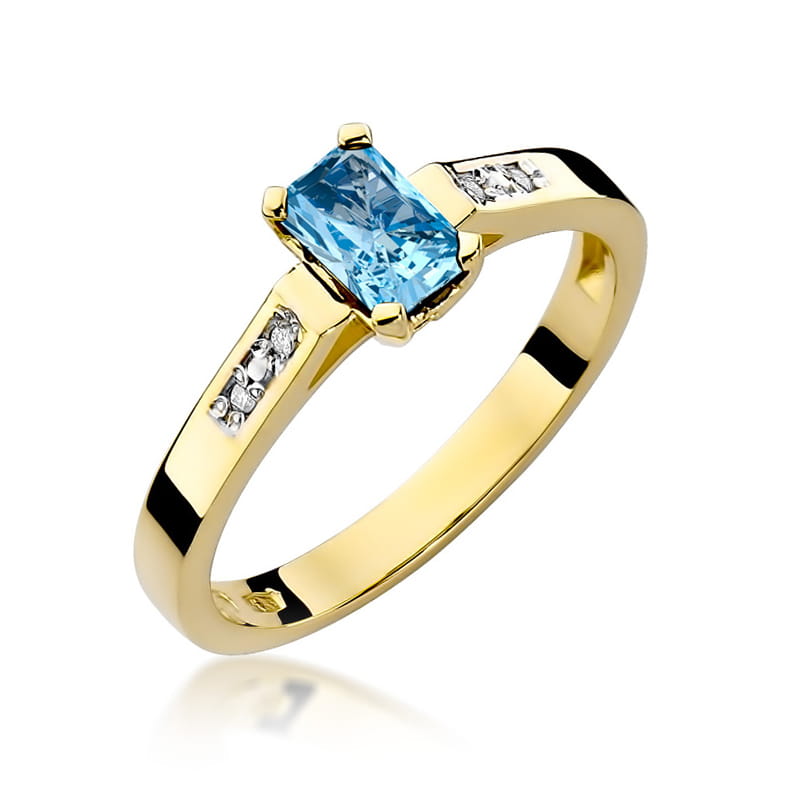 Pierścionek Topaz 0,65ct żółte złoto 1 Pierścionek W078 Topaz 0