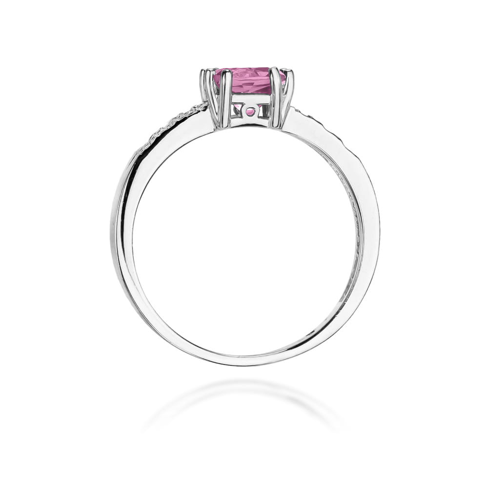Pierścionek Różowy Topaz 1,10ct białe złoto 3 Pierścionek Różowy Topaz 1,10ct białe złoto - obrazek 3