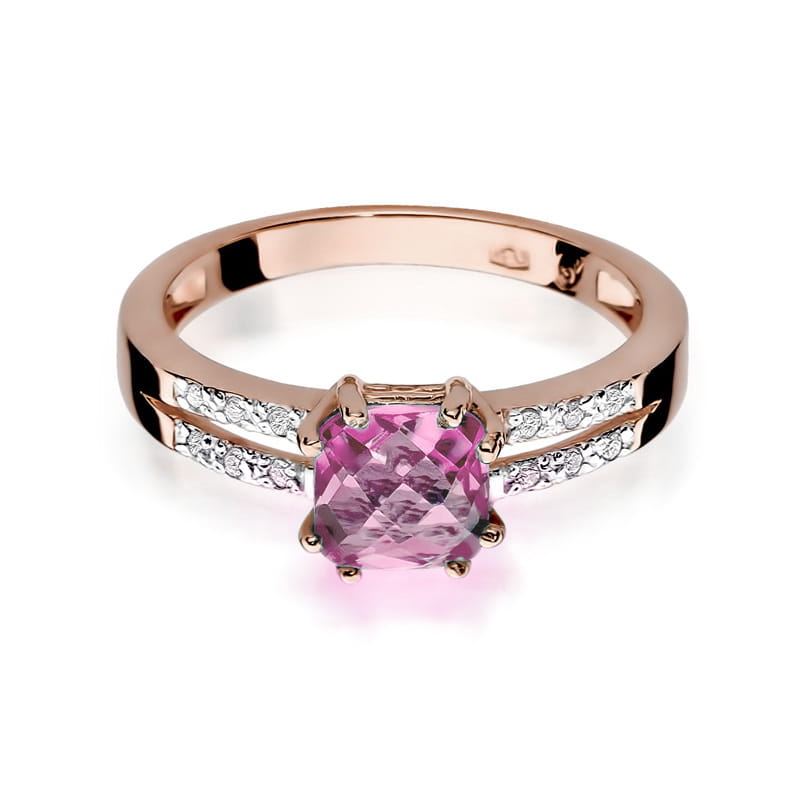 Pierścionek Różowy Topaz 1,10ct różowe złoto 2 10ct różowe złoto Jubiler Kraków BigDIAMOND