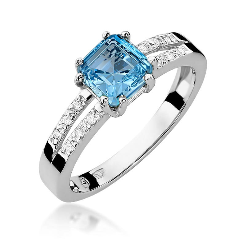 Pierścionek Topaz 1,10ct białe złoto 1 Pierścionek W079 Topaz 1