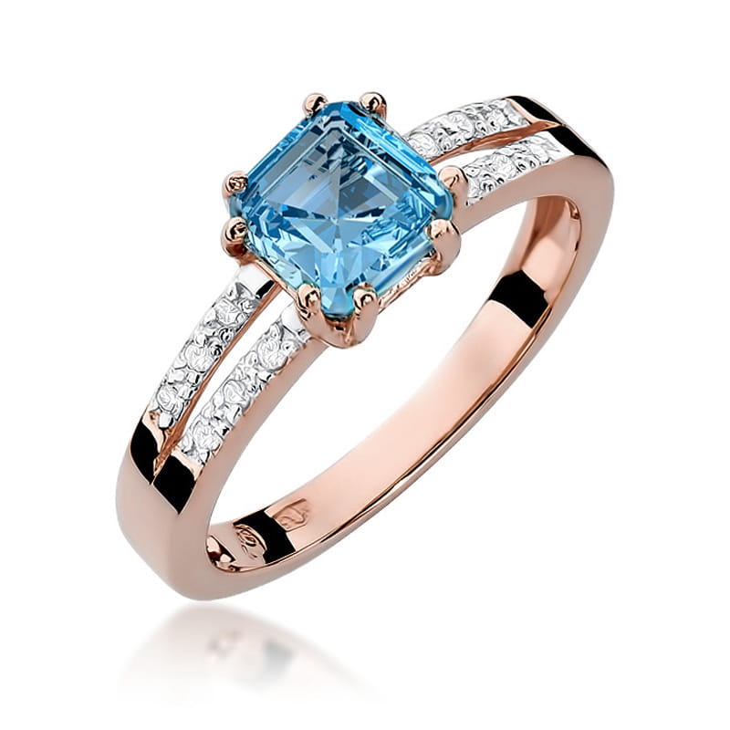 Pierścionek Topaz 1,10ct różowe złoto 1 Pierścionek W079 Topaz 1