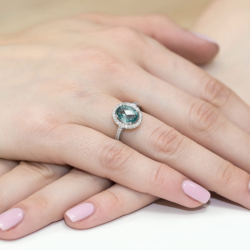 Pierścionek Topaz 1,70ct białe złoto 4 Pierścionek Topaz 1,70ct białe złoto - obrazek 4