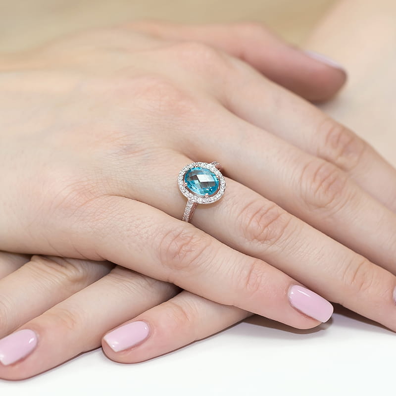 Pierścionek Topaz 1,70ct różowe złoto 4 Pierścionek Topaz 1,70ct różowe złoto - obrazek 4